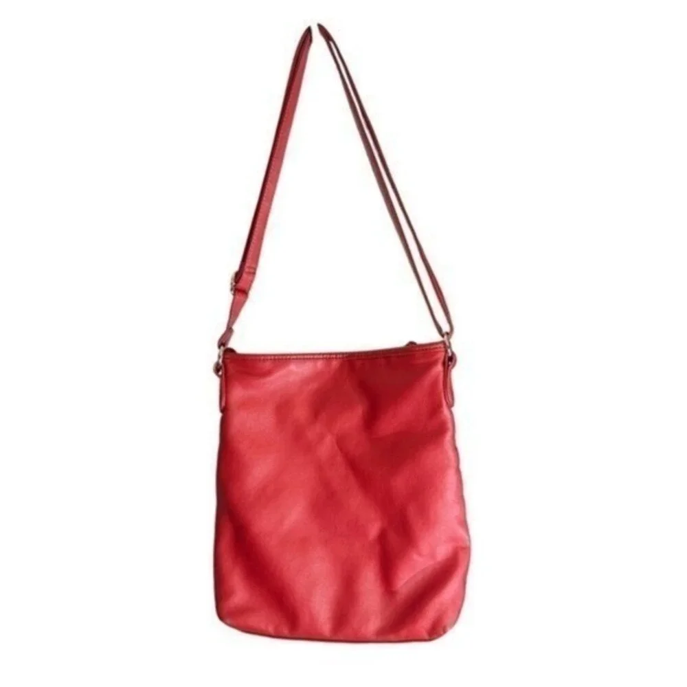 Bueno Purse Bag Red Women's Medium Faux Leather Multi Pocket‎